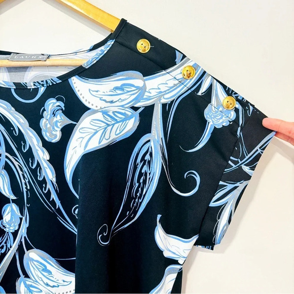 LAURA - Black and blue wide  t-shirt - Picture 3 of 5